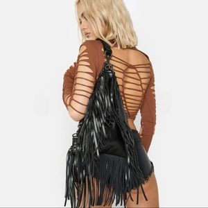 BLACK FRINGE BAG